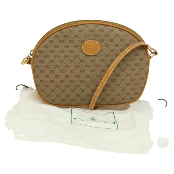 GUCCI Micro GG Supreme Shoulder Bag PVC Brown Gold - Picture 11 of 16
